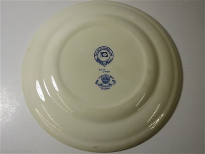 Lot 11 - BLUE FUNNEL LINE (ALFRED HOLT & COMPANY):  CHINA DINNER PLATE BY ASHWORTH BROS., CIRCA 1900