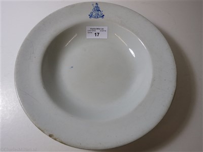 Lot 17 - BRITISH INDIA STEAM NAVIGATION COMPANY: IRONSTONE CHINA SOUP PLATE BY ASHWORTH BROS. ENGLAND, CIRCA 1920