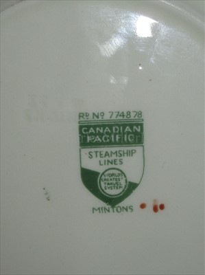 Lot 23 - Canadian Pacific Steamship Lines: An 'Empress Pattern' side plate