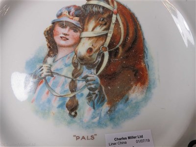 Lot 31 - CUNARD: A "PALS" PATTERN ‘SILICON CHINA’ PLATE BY BOOTHS LTD. ENGLAND, CIRCA 1910