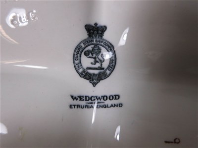Lot 39 - CUNARD: AN OVAL ‘ETRURIA’ PATTERN OYSTER PLATE BY WEDGWOOD, CIRCA 1910