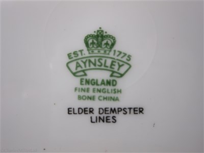 Lot 44 - ELDER DEMPSTER: A BONE CHINA PLATE BY AYNSLEY, ENGLAND, CIRCA 1960