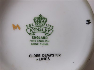 Lot 45 - ELDER DEMPSTER: A FLORAL PATTERN PORCELAIN TEAPOT BY AYNSLEY, ENGLAND, CIRCA 1960