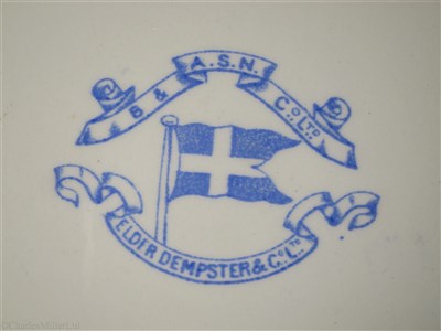 Lot 47 - BRITISH & AFRICAN S.S. CO. (ELDER DEMPSTER & Co.). LTD.: A ‘KEY FESTOON’ PATTERN DINNER PLATE BY MINTONS, CIRCA 1870