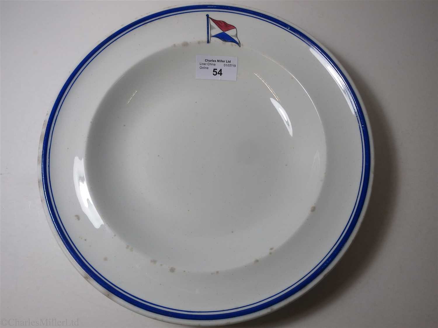 Lot 54 - GALBRAITH PEMBROKE & COMPANY: A CHINA SOUP PLATE BY FURNIVAL, CIRCA 1895