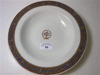 Lot 60 - INTERNATIONAL MERCANTILE MARINE COMPANY: A CHINA SOUP PLATE BY BUFFALO CHINA, CIRCA 1925