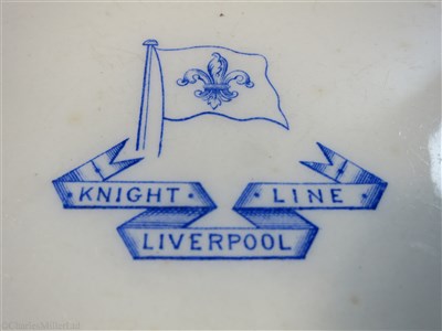 Lot 64 - KNIGHT LINE: AN OVAL SERVING PLATE BY D.A.S. NESBITT & CO. LIVERPOOL, 1895