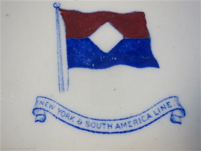 Lot 75 - NEW YORK & SOUTH AMERCA LINE: AN OVAL SERVING PLATE BY D.A.S. NESBITT & CO. LIVERPOOL, CIRCA 1891