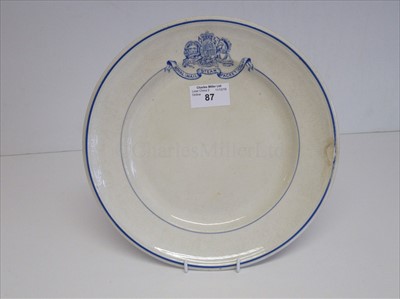 Lot 87 - ROYAL MAIL STEAM PACKET COMPANY: A DINNER PLATE, BY ASHWORTH BROS. CIRCA 1860 OR EARLIER