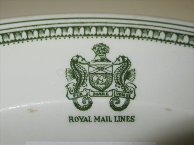 Lot 88 - ROYAL MAIL LINES:  A CHINA SOUP PLATE BY WOOD & SONS LTD, CIRCA 1930