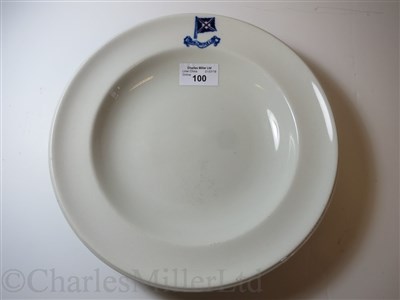 Lot 100 - UNION CASTLE LINE:  CHINA DINNER PLATE BY ASHWORTH BROS. ENGLAND, CIRCA 1900
