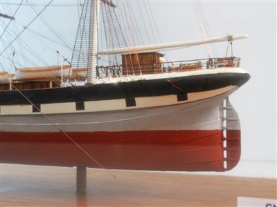 Lot 311 - A STATIC DISPLAY MODEL FOR THE S.V. MAIN, ORIGINALLY BUILT BY RUSSELL OF GREENOCK FOR J. NOURSE, 1884, THE HULL MODELLED ABOARD MAIN CIRCA 1909 AND COMPLETED BY R.A. WILSON, C.1972