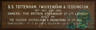 Lot 345 - A DETAILED BUILDER'S MODEL OF THE S.Ss. TOTTENHAM, TWICKENHAM AND TEDDINGTON, BUILT BY THE CALEDON SHIPBUILDING CO. FOR THE BRITISH STEAMSHIP CO., 1940-41