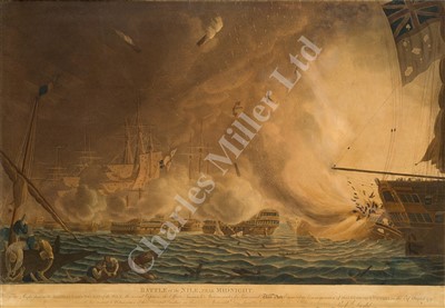 Lot 53 - THREE 18TH CENTURY PRINTS OF THE BATTLE OF THE NILE BY ROBERT DODD