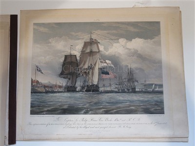 Lot 72 - AFTER JAMES C. SCHETKY: A SERIES OF FOUR VIEWS OF THE CHESAPEAKE AND SHANNON, CIRCA 1830
