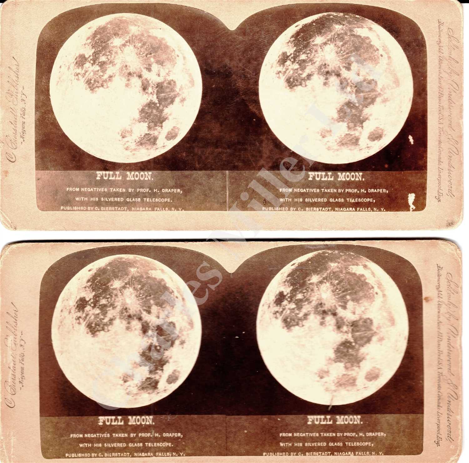 Lot 323 - A LUNAR STEREOCARD BY C. BIERSTADT, NIAGARA FALLS, NY, PROBABLY CIRCA 1890; and another similar