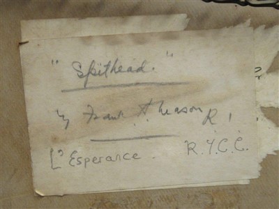 Lot 21 - δ FRANK HENRY MASON R.I. (BRITISH, 1875-1965) L'Esperance RYYC off Spithead