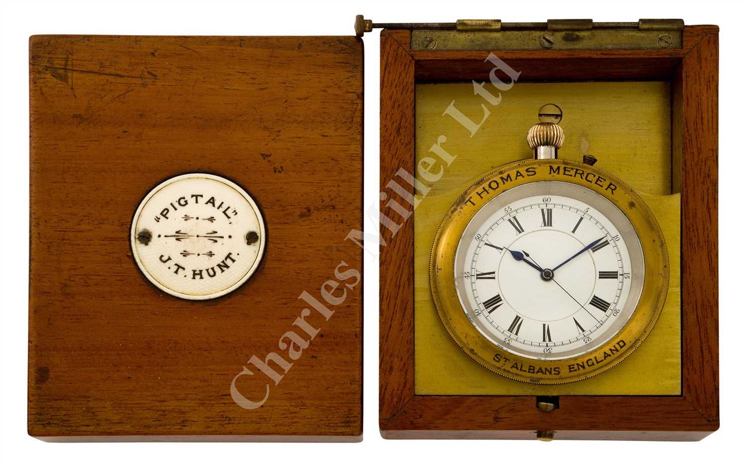 Lot 212 - A FINE 24-HOUR DECK WATCH BY THOMAS MERCER, ST ALBANS FOR THE CRUISING YACHT PIGTAIL, 1922