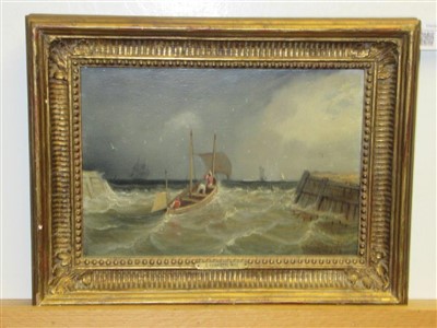 Lot 18 - ATTRIBUTED TO GEORGE CHAMBERS, SENIOR (BRITISH, 1803-1840)The Harbour Entrance