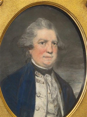 Lot 35 - DANIEL GARDNER (BRITISH, 1750-1805) Half length portrait of Admiral Keppel in undress uniform, circa 1780