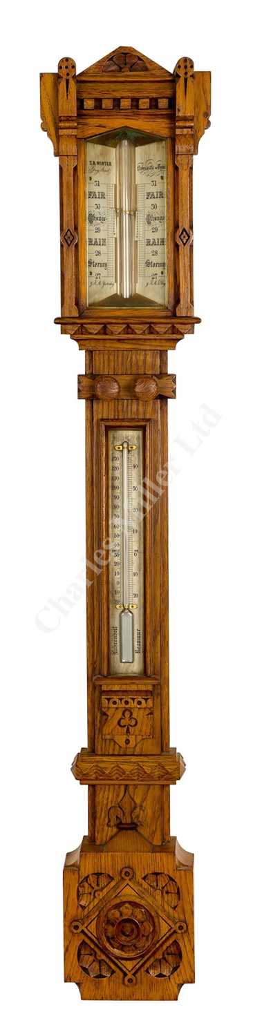 Lot 254 - Ø A LIFEBOAT STATION BAROMETER BY T.B. WINTER, NEWCASTLE UPON TYNE FOR WHITBURN LIFEBOAT STATION, CIRCA 1870