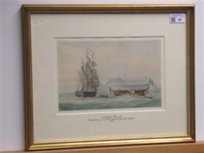 Lot 46 - ATTRIBUTED TO NICHOLAS POCOCK (BRITISH, 1740-1821) 'San Fiorenzo' & La 'Piemontaise' off Ceylon, 1804