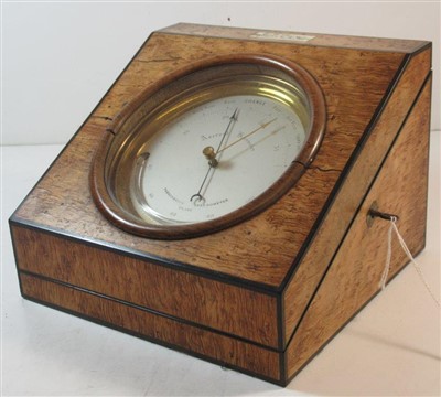 Lot 250 - Ø AN ANEROID DESK BAROMETER BY C.W. DIXEY, LONDON, CIRCA 1850