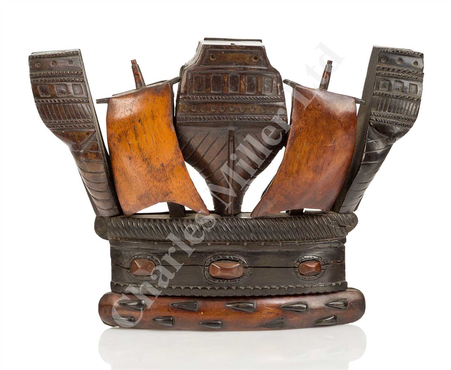 Lot 66 - A 19TH CENTURY NAVAL CROWN CONSTRUCTED FROM TIMBER AND COPPER RECOVERED FROM H.M.S. VICTORY