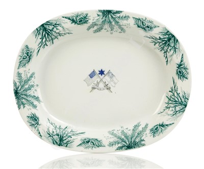 Lot 155 - A RARE GUION LINE PORCELAIN VEGETABLE PLATE, CIRCA 1878