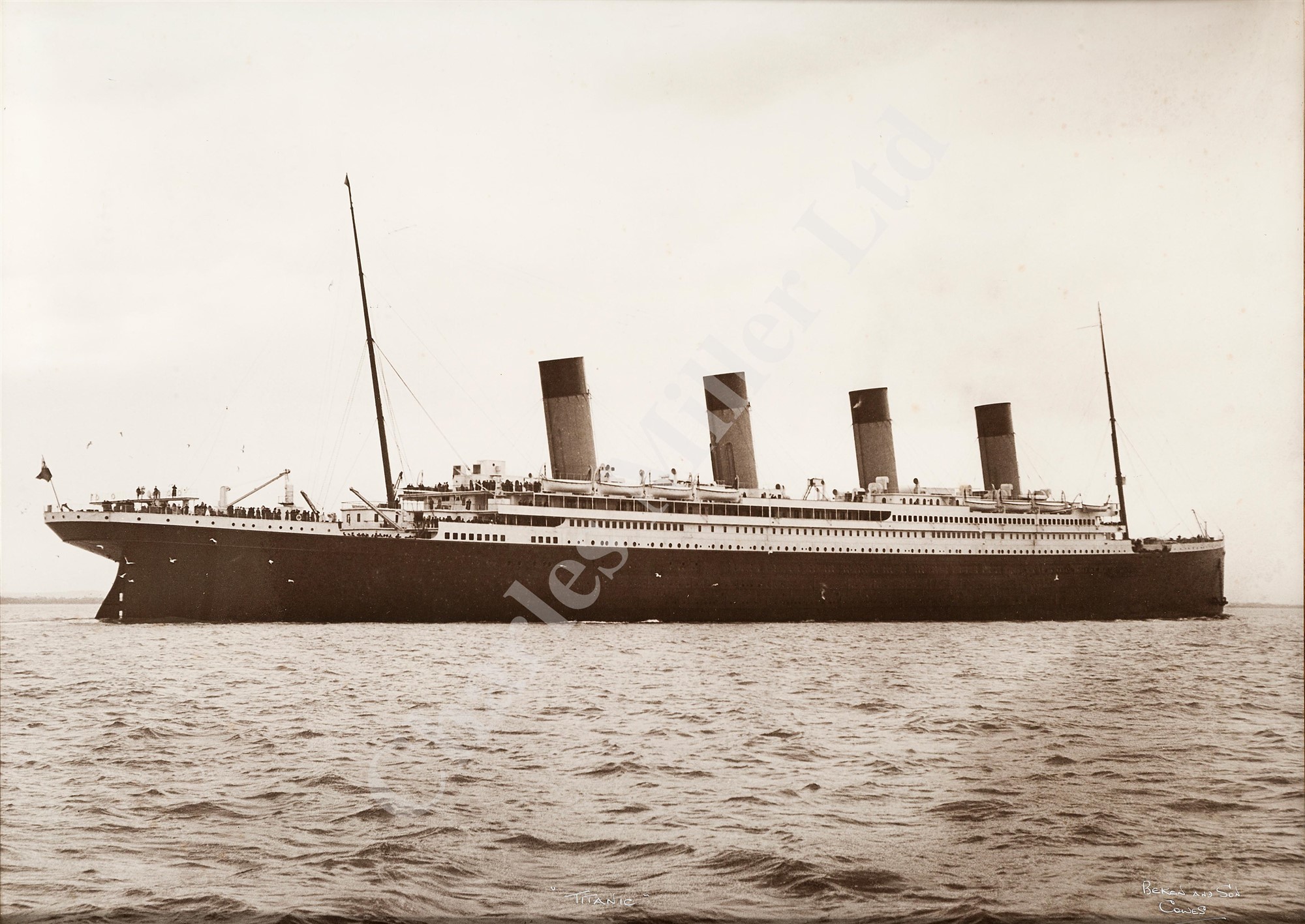 Lot 146 - A LARGE PHOTOGRAPH OF R.M.S. TITANIC BY