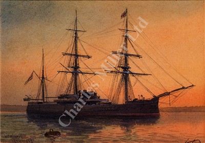 Lot 80 - WILLIAM FREDERICK MITCHELL (BRITISH, 1845-1914) H.M. Ship's 'Monarch' (1885-1891); 'Temeraire'; and 'Neptune' (1879-1888)