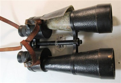 Lot 115 - A PAIR OF ADMIRALTY PATTERN BINOCULARS, CIRCA 1940; together with two other instruments