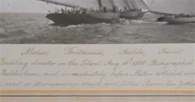 Lot 180 - A SILVER GELATINE PHOTOGRAPH OF THE R.Y. BRITANNIA BY WEST & SON, SOUTHSEA, CIRCA 1895; and five others
