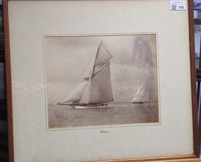 Lot 180 - A SILVER GELATINE PHOTOGRAPH OF THE R.Y. BRITANNIA BY WEST & SON, SOUTHSEA, CIRCA 1895; and five others