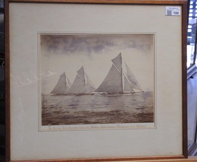 Lot 180 - A SILVER GELATINE PHOTOGRAPH OF THE R.Y. BRITANNIA BY WEST & SON, SOUTHSEA, CIRCA 1895; and five others