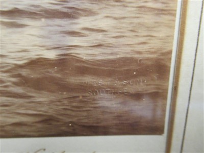 Lot 180 - A SILVER GELATINE PHOTOGRAPH OF THE R.Y. BRITANNIA BY WEST & SON, SOUTHSEA, CIRCA 1895; and five others