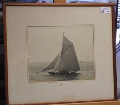 Lot 180 - A SILVER GELATINE PHOTOGRAPH OF THE R.Y. BRITANNIA BY WEST & SON, SOUTHSEA, CIRCA 1895; and five others