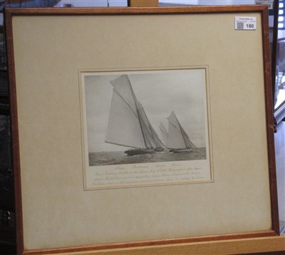 Lot 180 - A SILVER GELATINE PHOTOGRAPH OF THE R.Y. BRITANNIA BY WEST & SON, SOUTHSEA, CIRCA 1895; and five others