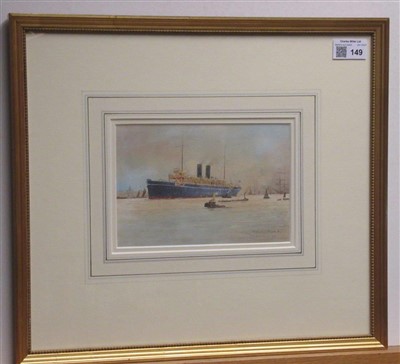 Lot 149 - WILLIAM MINSHALL BIRCHALL (BRITISH, 1884-1941) The P.& O. Liner 'Arabia'