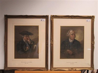 Lot 79 - WILLIAM HENRY KEARNEY (BRITISH, 1800-1858) Two studies of Greenwich Pensioners circa 1820