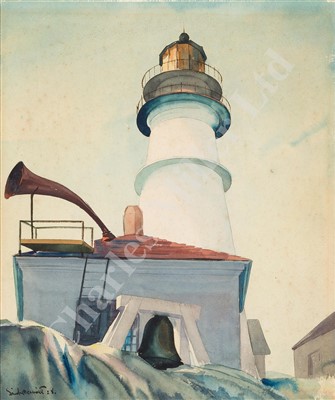Lot 28 - δ SANDOR BERNATH (HUNGARIAN, 1892-1984/9) Portland Head Lighthouse, Maine