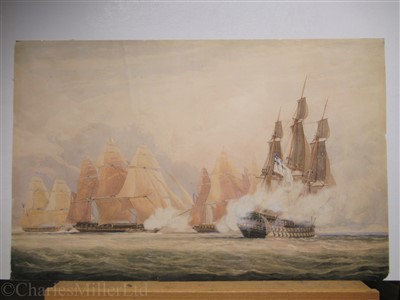 Lot 70 - NICHOLAS POCOCK (BRITISH, 1740-1821) The engagement between H.M.S. 'Northumberland' and a French squadron