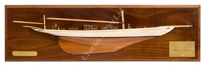 Lot 319 - A WELL PRESENTED ¼IN. TO THE 1FT SCALE HALF-MODEL OF THE YACHT SUMURUN, DESIGNED BY WILLIAM FIFE & SON, 1895