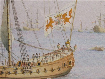 Lot 30 - δ WILLIAM M BALL (BRITISH, 1923-2008) 17th Century Dutch naval vessels