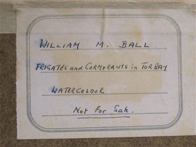 Lot 41 - δ WILLIAM M BALL (BRITISH, 1923-2008) The Frigate 'Diana'; Men O' War at anchor
