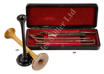 Lot 299 - Ø  AN EARLY 19TH CENTURY WOODEN STETHOSCOPE and another