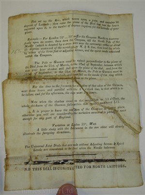 Lot 264 - A PLANE TABLE SURVEYING COMPASS BY GEORGE ADAMS, LONDON, CIRCA 1740 & an eyepiece
