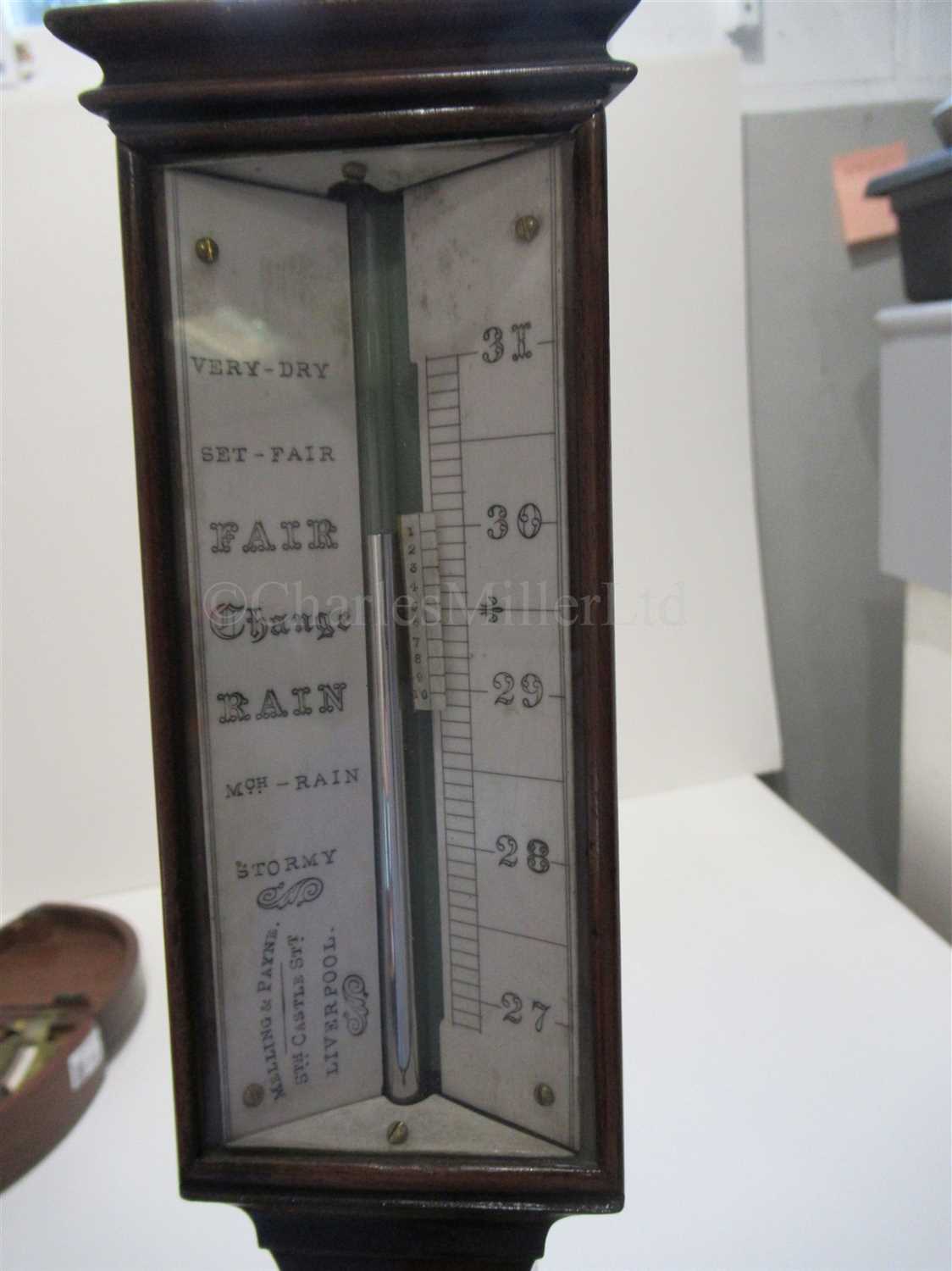 Lot 252 - Ø AN ATTRACTIVE MARINE BAROMETER BY MELLING & PAYNE, LIVERPOOL, CIRCA 1850
