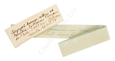 Lot 164 - AN EARLY TELEGRAPH MESSAGE, RECEIVED AT VALENTIA ISLAND, IRELAND, SEPTEMBER 1858