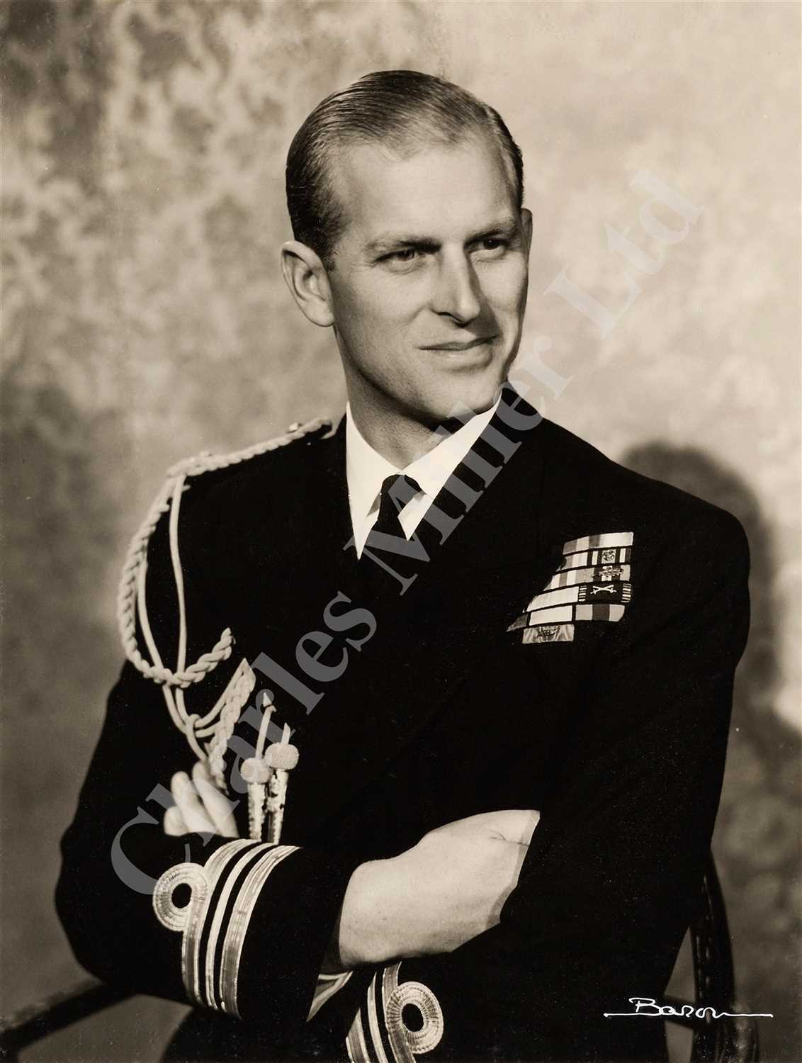 Lot 123 - AN AUTOGRAPHED PHOTOGRAPH OF PRINCE PHILIP, CIRCA 1951; together with two others